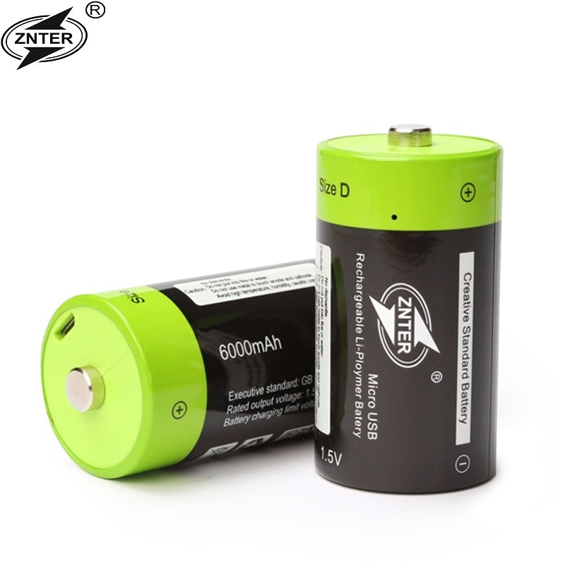6000 MAH Lipo lithium polymer ZNTER batterij 1.5 V D oplaadbare batterijen + 1 pcs USB kabel mobiele voor gas fornuis oven