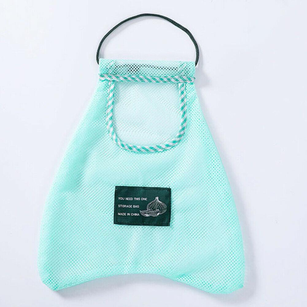 Sac de rangement suspendu pour légumes, oignons, pommes de terre, sac en maille respirant creux, sac de rangement en maille pour ail et gingembre: Vert