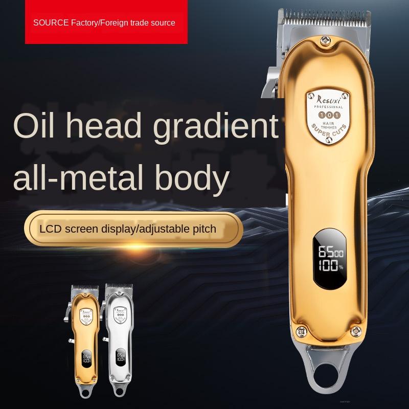 RESUXI JM -101 Electric Hair Clipper LCD Digital Display 110-240V/10W Rechargeable Stainless Steel