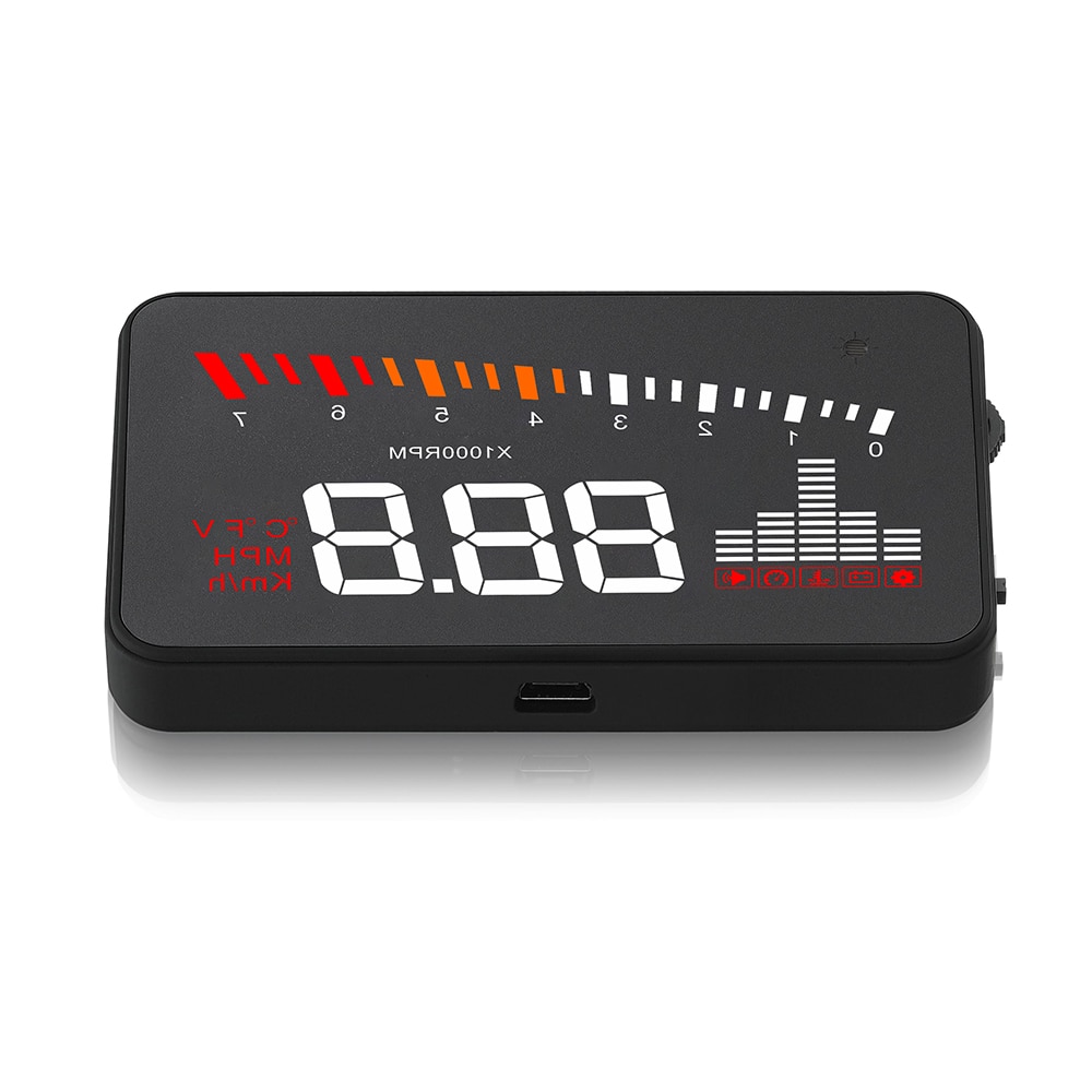 X5 OBD2 Head-Up Display Snelheidsmeter Voorruit Projector Rpm Snelheid Alarm Auto Eu Obd Hud Display Auto Elektronische Obd2 display