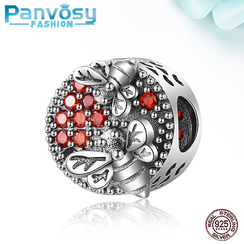 Lovely Bee Animal 925 Sterling Silver Charm Beads Accessories Original Fit DIY Charms Silver 925 Bracelets Jewelry Making