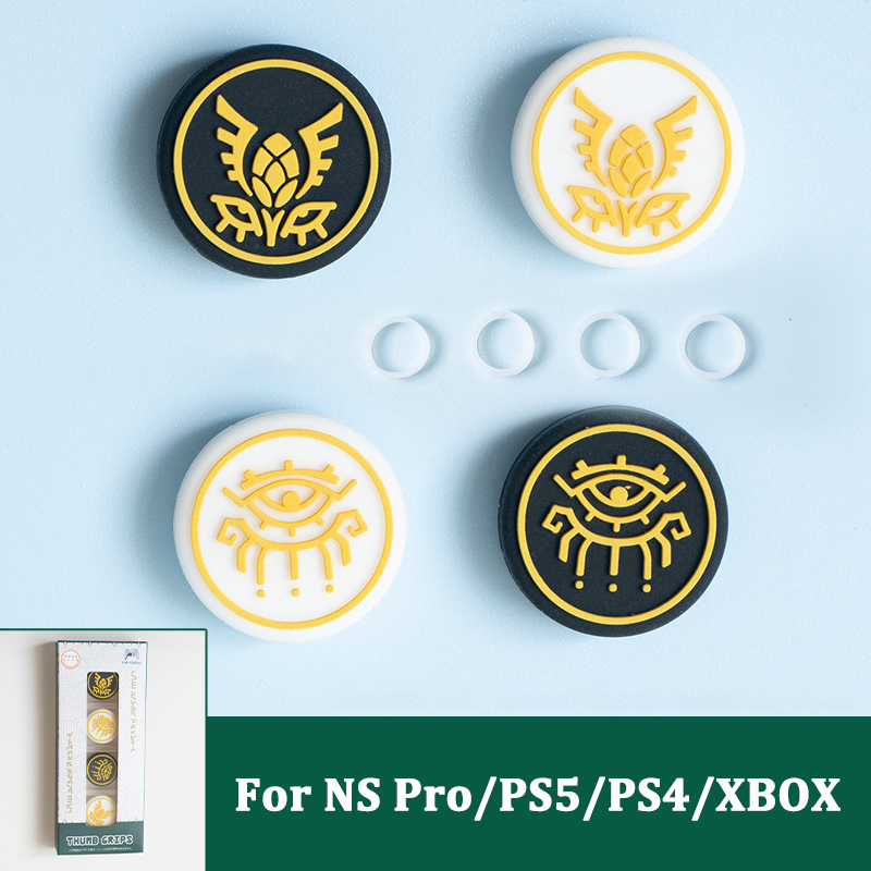 For Zelda thumb grips for Nintendo switch pro controler button caps Thumb Stick Grip Cap Joystick Cover for PS5 PS4 XBOX handle: Red
