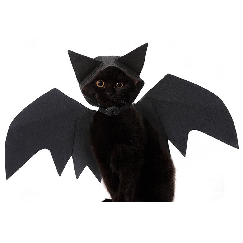 Halloween Pet Dog Cats Black Devil Wings Costume Cute Fancy Dress Mystery