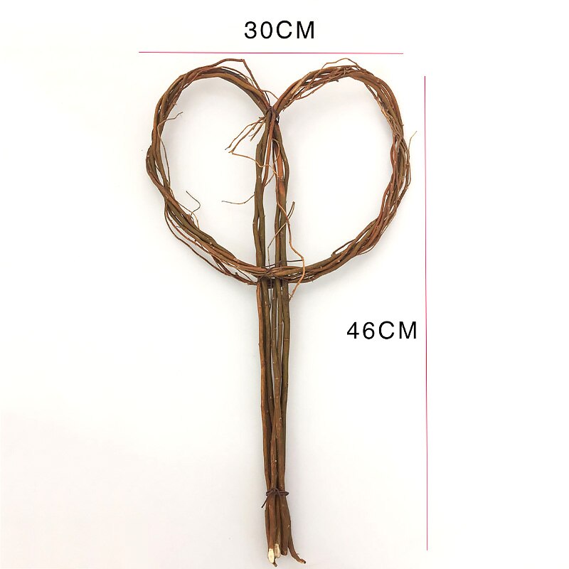 Flores artificiales de mimbre en forma de corazón, ramas de sauce Natural, Material de embalaje circular artesanal, decoración de boda y Navidad hecha a mano