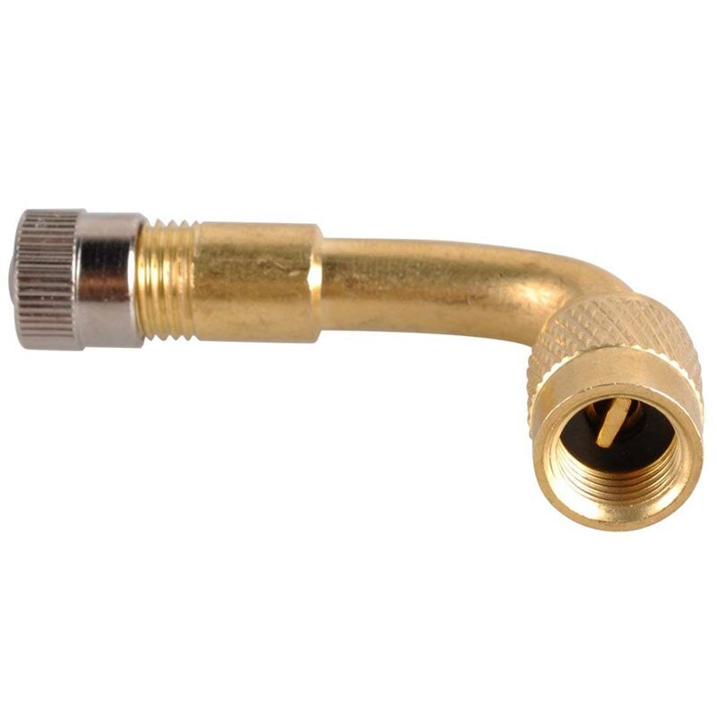 90 Degree Bend Tire Valve Extension Adapter, Brass Air Tyre Extension Schrader Valve Adapter for Motorcycle, Bike, Mower and Sco