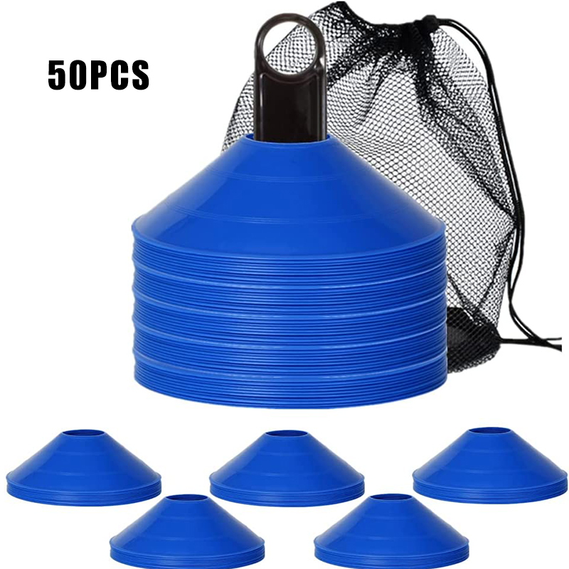 Conos de fútbol Disc Con con bolsa de transporte y soporte, marcadores de campo para entrenamiento de agilidad, conos deportivos, equipo de entrenamiento de fútbol, entrenamiento: Verde claro