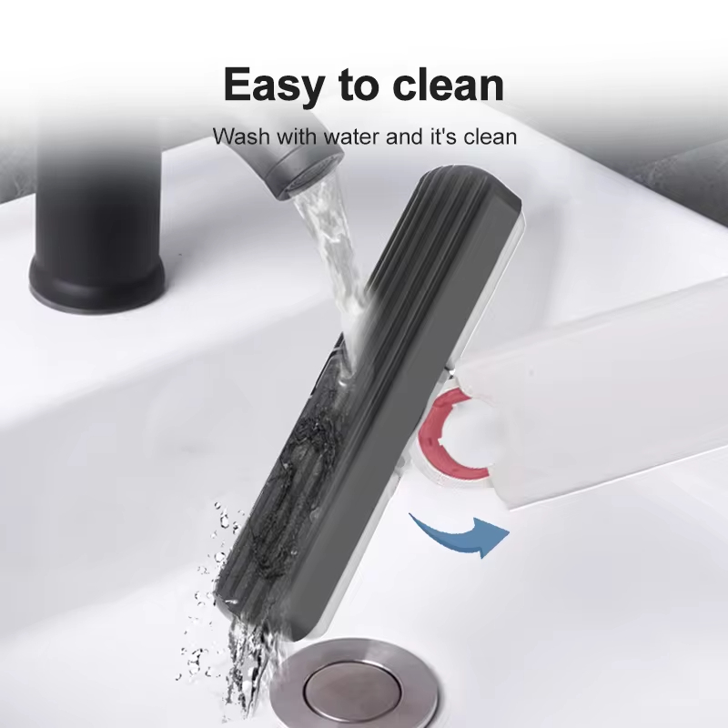 Draagbare Mini Spons Mop Handvrij Wassen Opvouwbare Zelf Knijp CleaningMop Nat En Droog Gebruik Super AbsorbentMop Voor Badkamer Keuken