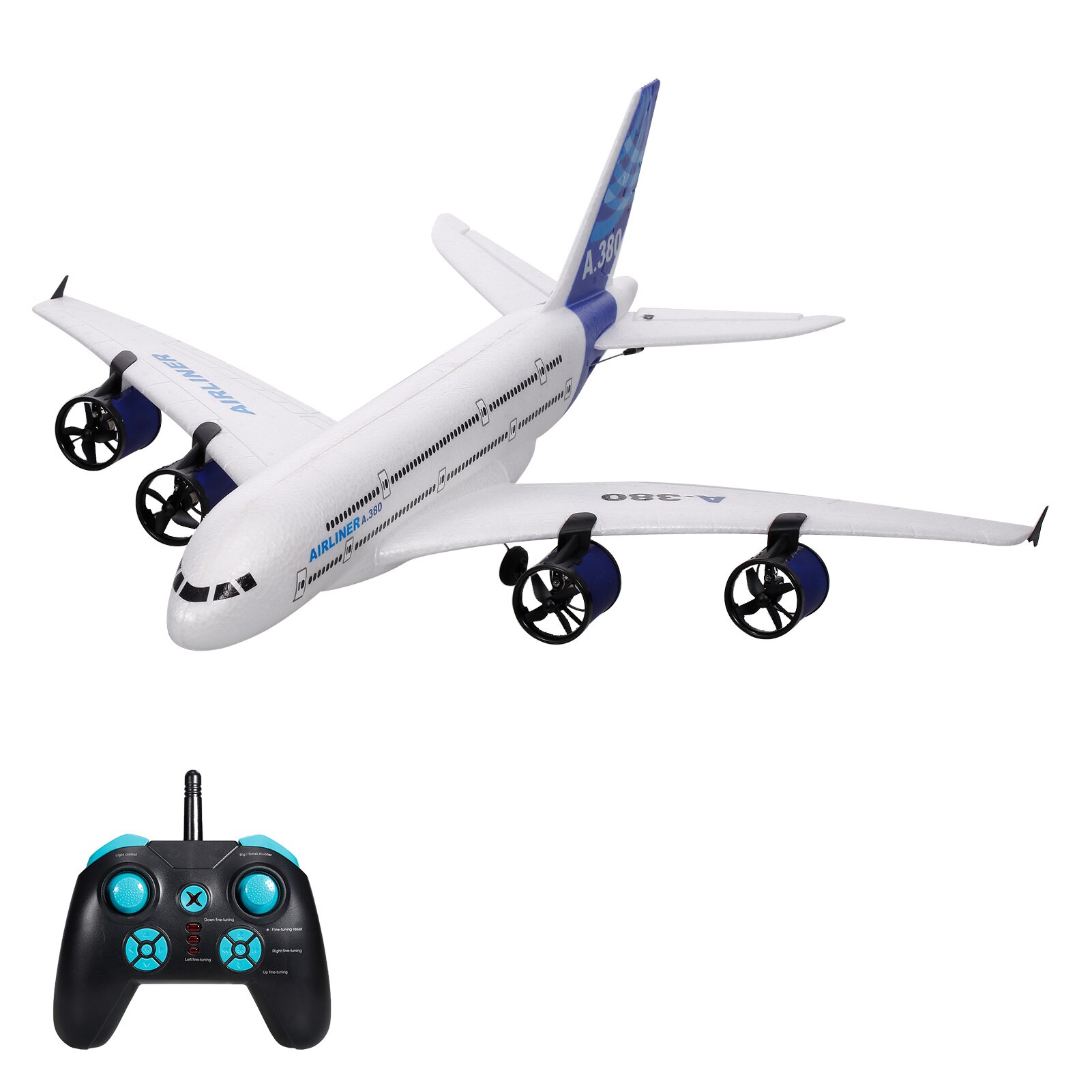 Planeur d'avion RC A380 2.4G avec projecteur LED 3CH pour débutant, jouets d'avion en mousse EPP à ailes fixes
