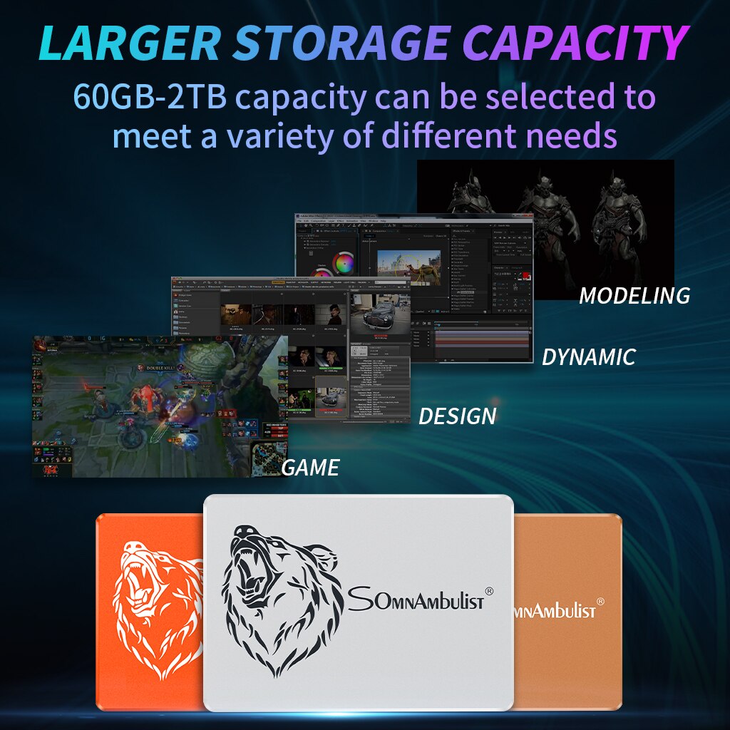 White SSD 2.5&quot;, desktop and laptop built-in storage unit, 60gb 120gb 240gb 480gb 960gb 2tb ssd