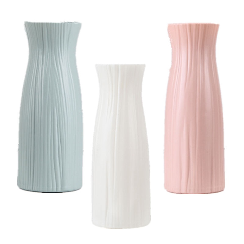 Europeisk simulering plast vas enkel transparent vattenper grön växt torr blomma vardagsrum blomma bordsskiva bitar