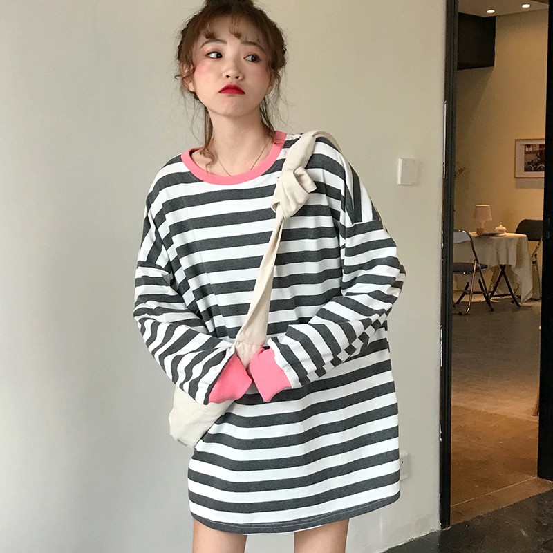 Camiseta de rayas de gran tamaño para mujer estilo coreano Casual Hip Hop Streetwear Friends 90S Grunge estético básico Tee cosas más raras