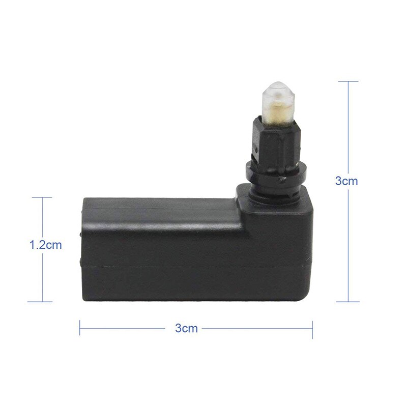 Pack of 2 360 Degree Digital Fiber Optic Toslink Right Angle 90 Degree Female to 3.5 mm Mini Male Optical Audio Connector Adapte