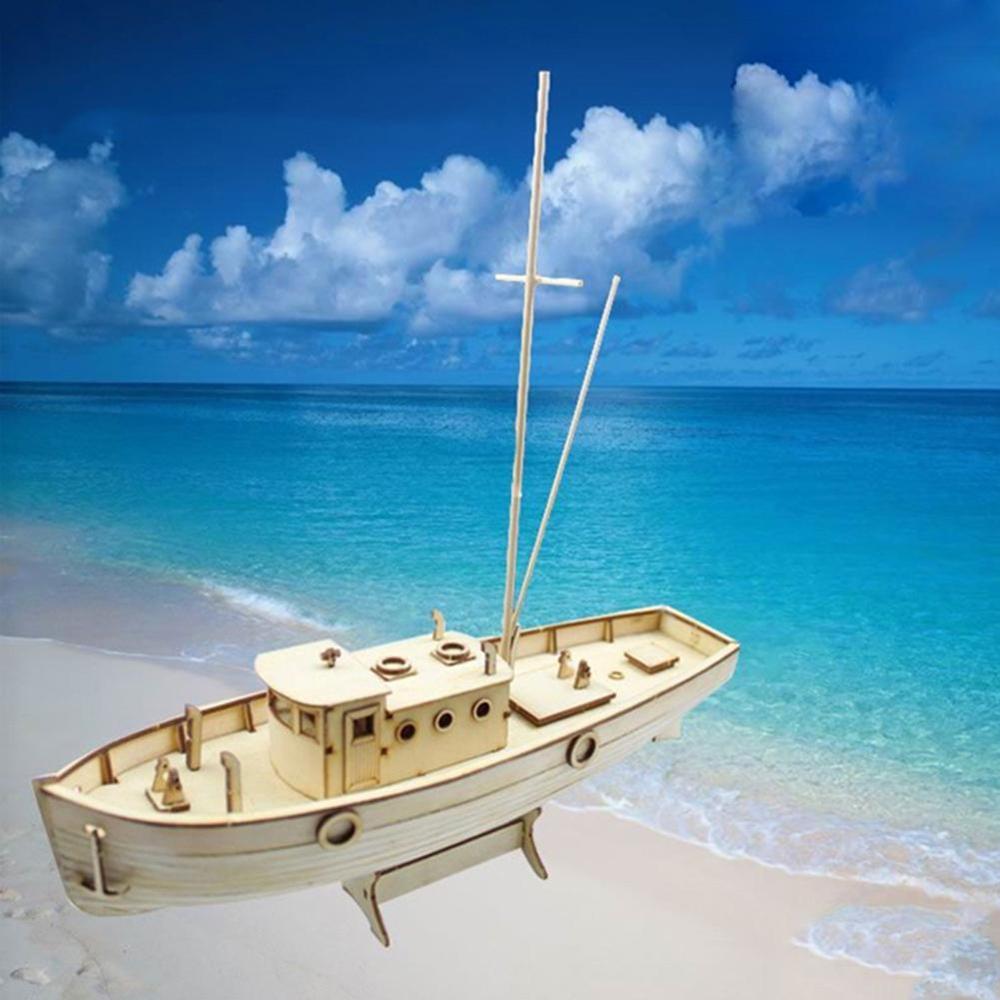 Skibs samling model diy kits træ sejlbåd 1:50 model legetøj fiskeri dekoration båd træ skala diy samlet