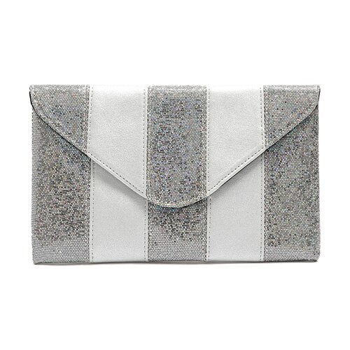 PEPRCLA Mode Vrouwen Clutch Bag Lovertjes Envelop Handtas Dag Koppelingen Dames Handtassen Purse: silver