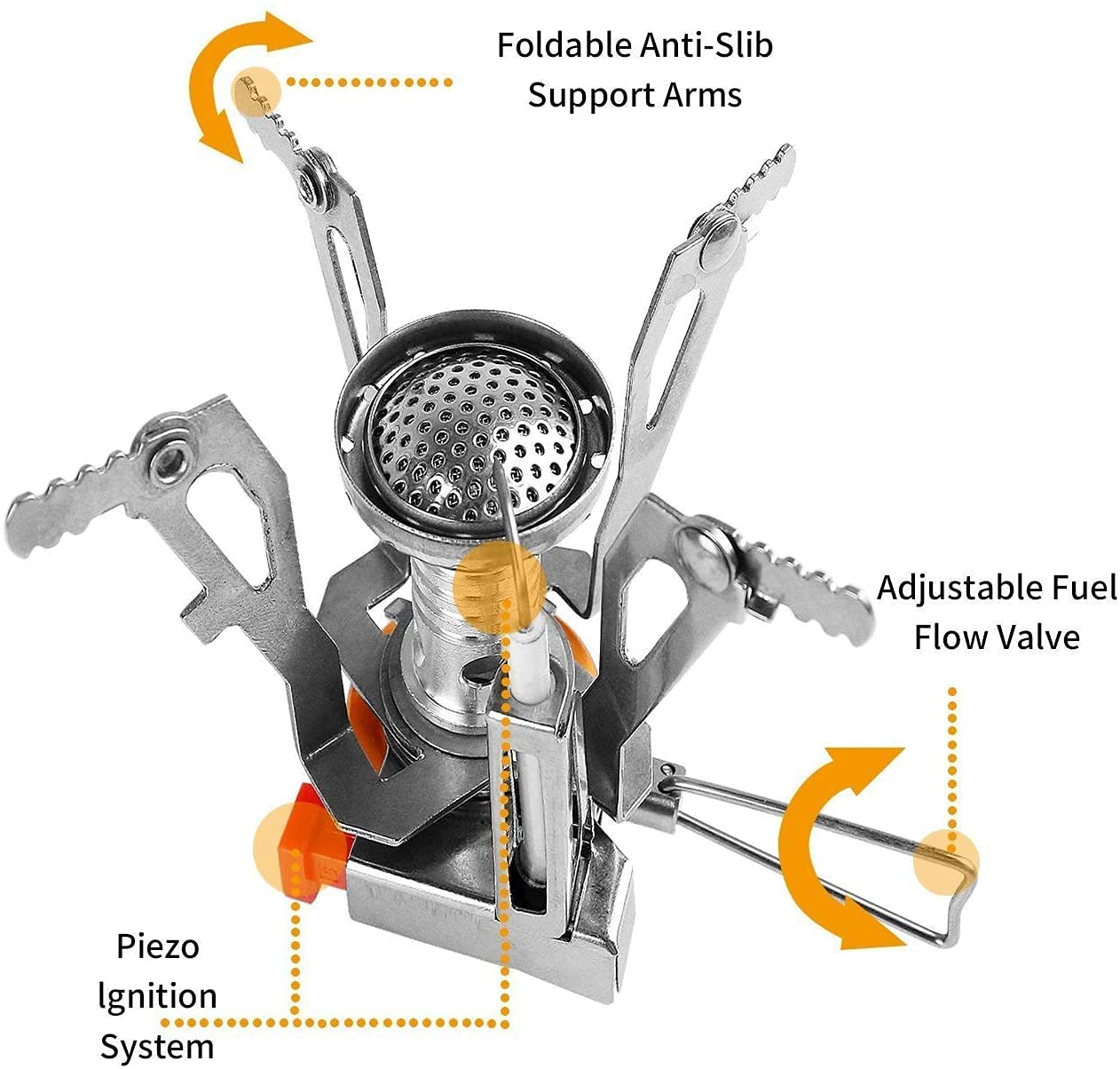 Camping Stove Pan Set Portable Outdoor Backpacking Cookware Hiking Cooking Stove Butane Propane Burner for Gas Canister
