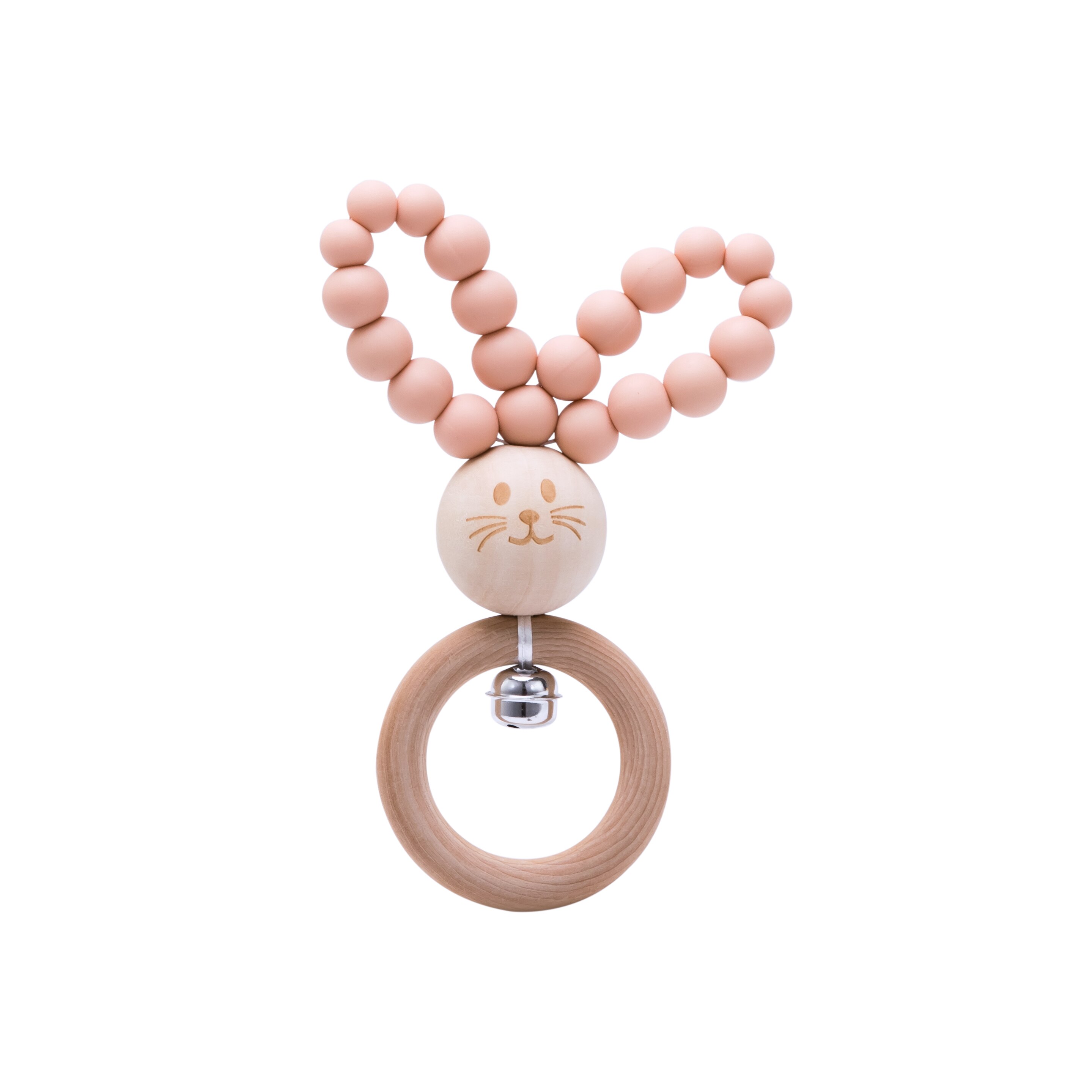 Houten Baby Bijtringen Bunny Beukenhout Rammelaars Tandjes Knaagdieren Tiny Staaf Baby Speelgoed Hanger Voor Pasgeboren Verpleging Kinderen Producten: Peach