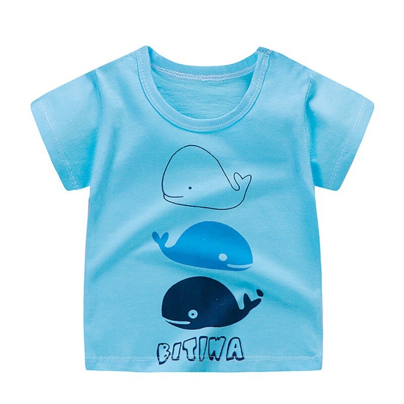 Cartoon Print Korte Mouw Kids Meisjes T-shirts Katoen Baby T-shirt Casual Tee Tops Jongen Shirt Zomer Baby Jongens T-shirt