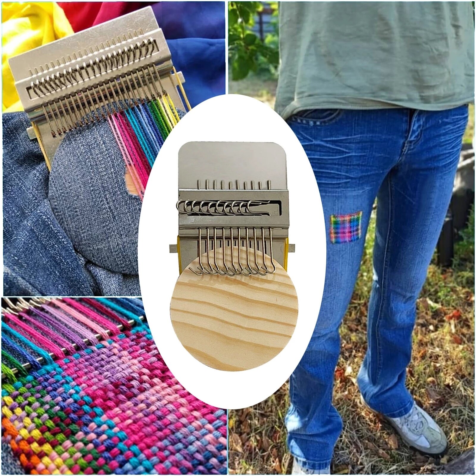 Universal speedweave minivävstol bärbar handsömnadsmaskin nålväv nålar verktyg för lappar på broderade kläder
