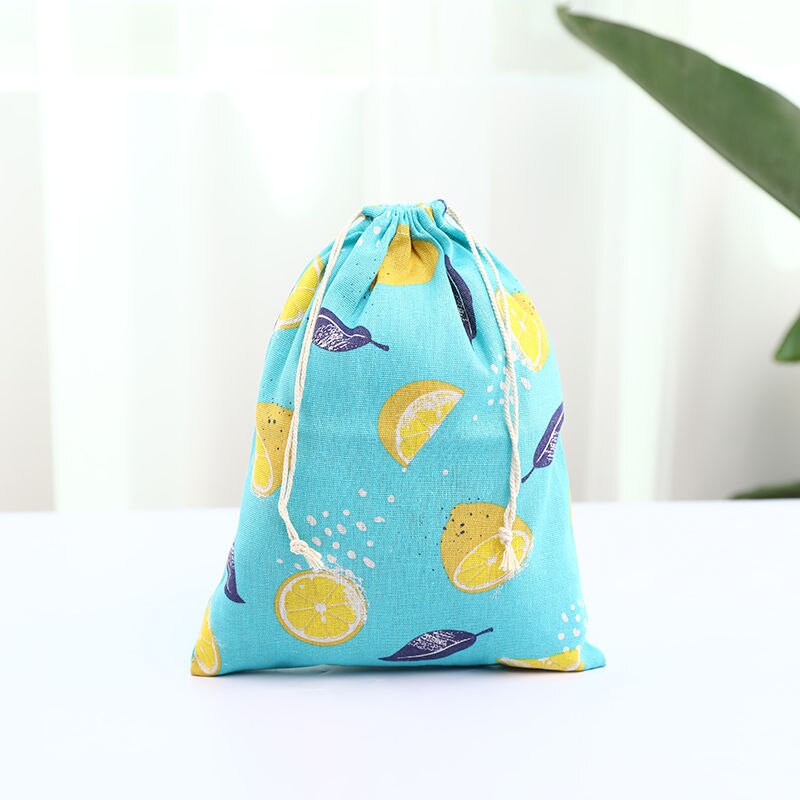 Koord Tassen Mooie Vruchten Gedrukt Harajuku Eenvoudige Canvas Kleurrijke Pouches Mode Vrije Tijd Vrouwelijke Tas: 3lemon