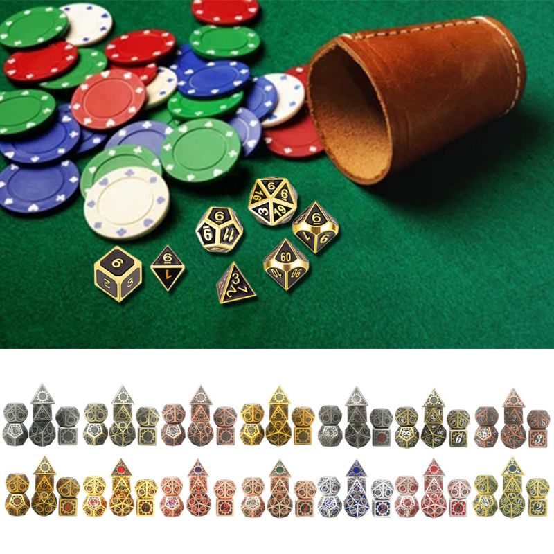 Metal Dice Set D&D Metal Polyhedral Dice Set DND Role Playing Games Board Game