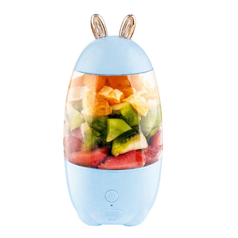 Sød kanin elektrisk blenderflaske usb bærbar go mixer rejse genopladelig juicer frugt smoothie maskine køkkenapparat: Kaninblå