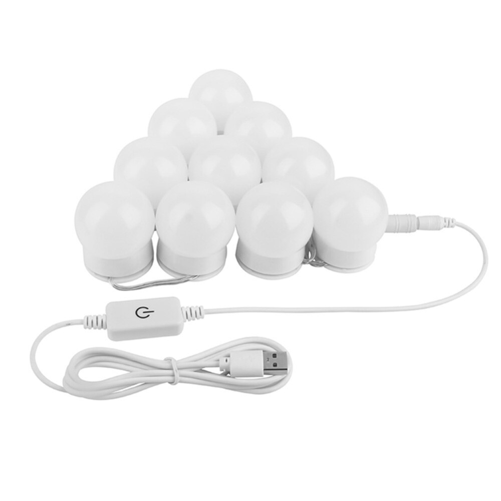 10 lumière LED ampoules lampe Kit pour maquillage miroir lumineux maquillage cosmétiques miroirs 3 niveaux réglable luminosité ampoules lampe