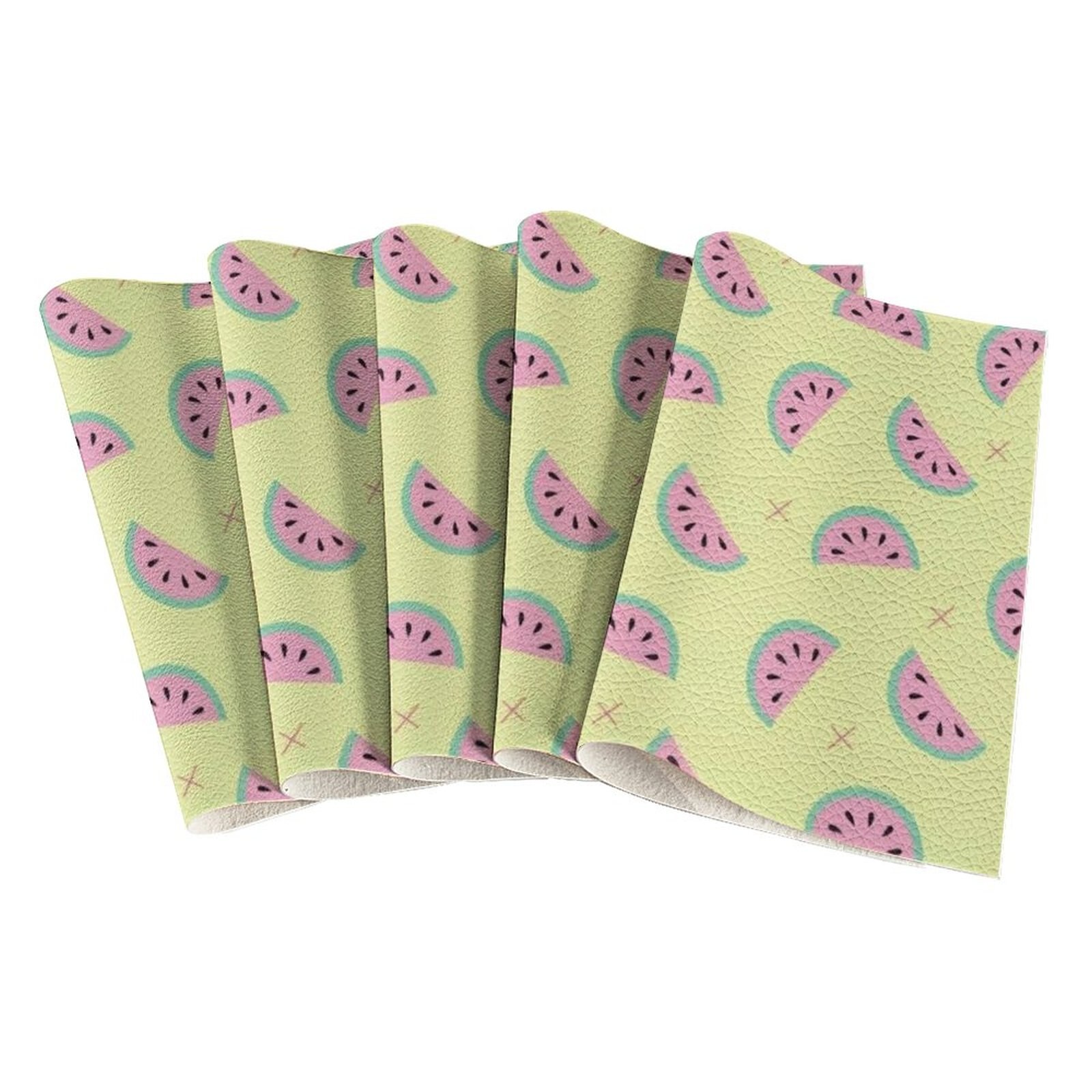 Good-Looking Fruit Printing Lychee Pattern Leather Fabric Hair Accessories Bow Knot Shoes Crafts 22X30cm: Lichee Pattern-3