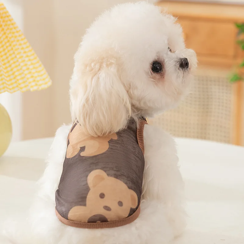 Chaleco de tracción de oso de malla sin mangas para perro y gato, chaleco de refrigeración fino y transpirable, ropa de verano