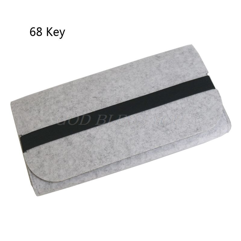 Organizador de almacenamiento portátil de gran capacidad, banda elástica práctica de fieltro, Bolsa duradera, bolsa para teclado mecánico a prueba de polvo: 68