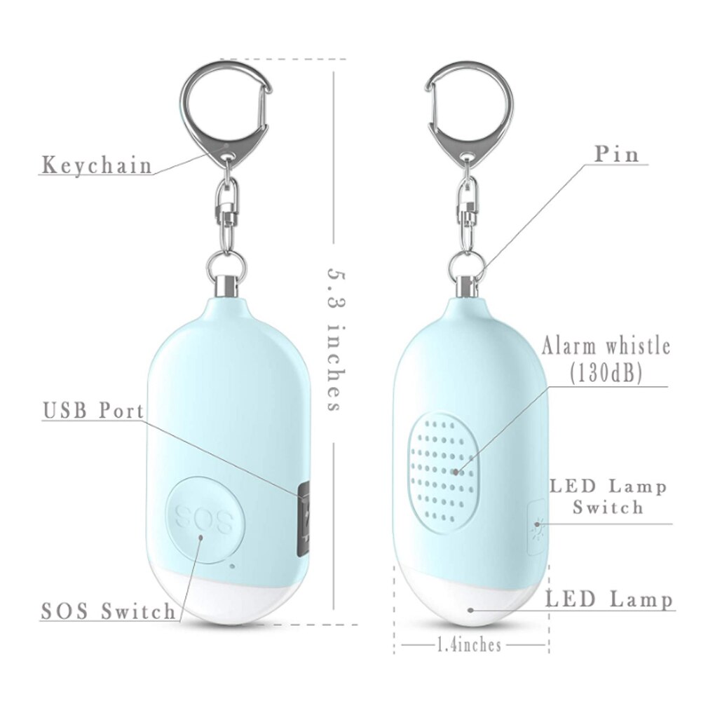 La Sécurité Alarme D'autodéfense Sirène-Portable pour Les Femmes w/SOS LUMIÈRE LED & mousqueton Aide des Aînés Et enfants Appel D'urgence