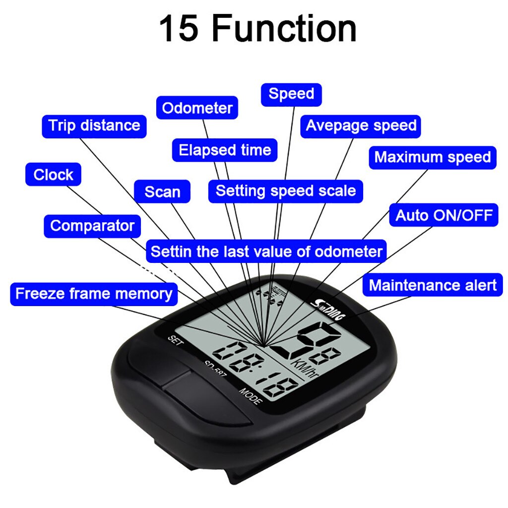 Waterproof Bicycle Computer With Backlight Wireless Bicycle Computer Bike Speedometer Odometer Bike Stopwatch Lightweight #yj