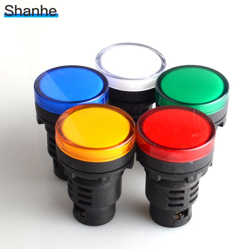 30mm led indicador luz de señal de la lámpara azul, verde, rojo, blanco, lámpara de piloto amarillo 5v 12v 24v 110v 220v
