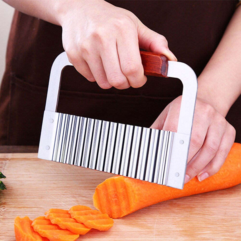Vegetable Fruit Dough Crinkle Wavy Slicer Knife Stainless Steel Wave Potato Cutter Kitchen Tools