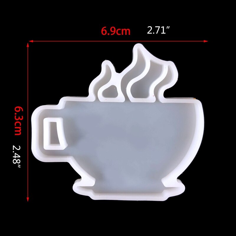 Coffee Cup Shaped Silicone Mold Keychain Epoxy Resin Casting Mould for DIY Craft