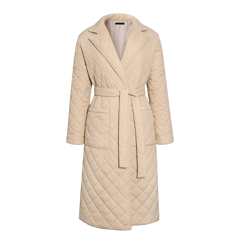 Lange Rechte Winterjas Met Ruit Patroon Casual Sjerpen Vrouwen Parka Winddicht Jas Ttailored Kraag Stijlvolle Bovenkleding