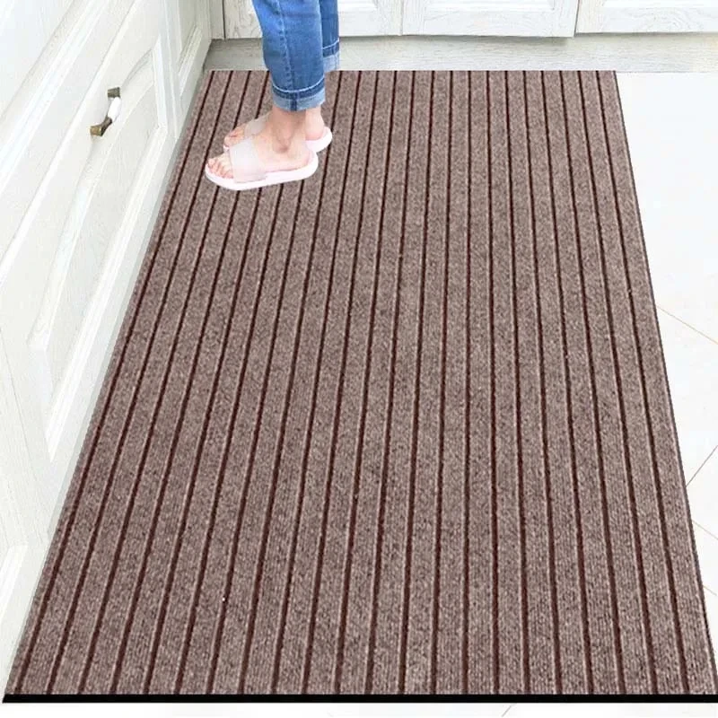 Alfombra de suelo a rayas, alfombra de entrada para casa, alfombra para el hogar, alfombras de cocina antideslizantes absorbentes de agua, alfombrilla para pies para pasillo: 1 m x 1 m / Rojo