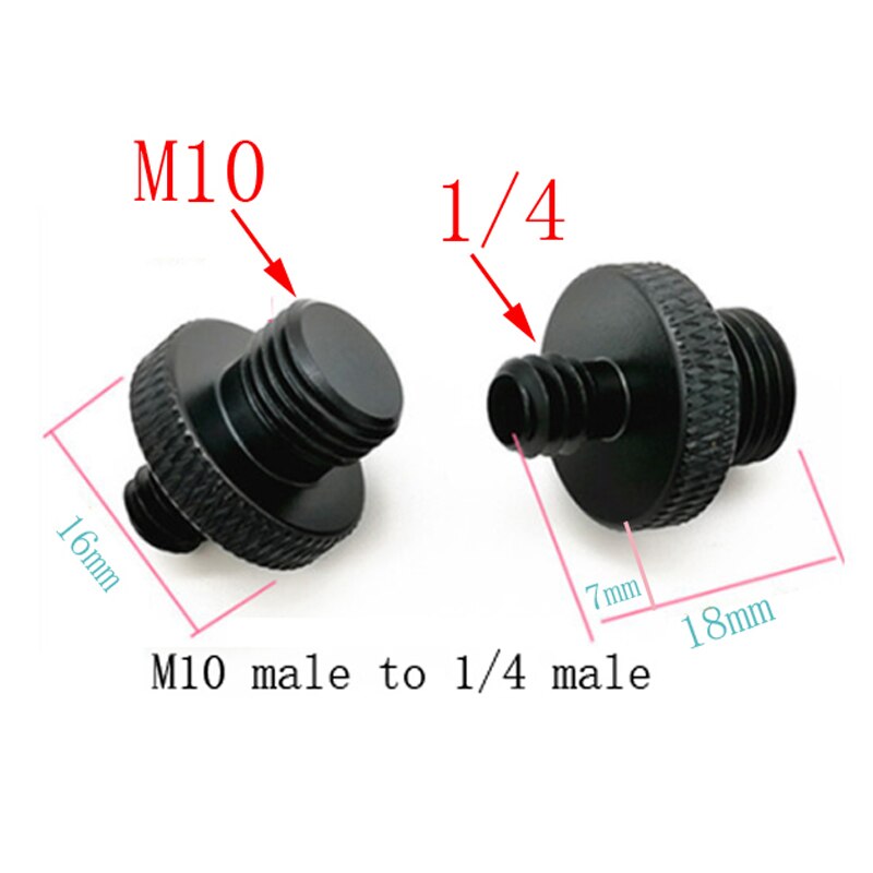 M4 M5 M6 M8 M10 Om 1/4 Of 3/8 Male Naar Mannelijke Schroef Mount Adapter Voor Camera Statief Camera Fotografie accessoires: M10 Gong to 14 short