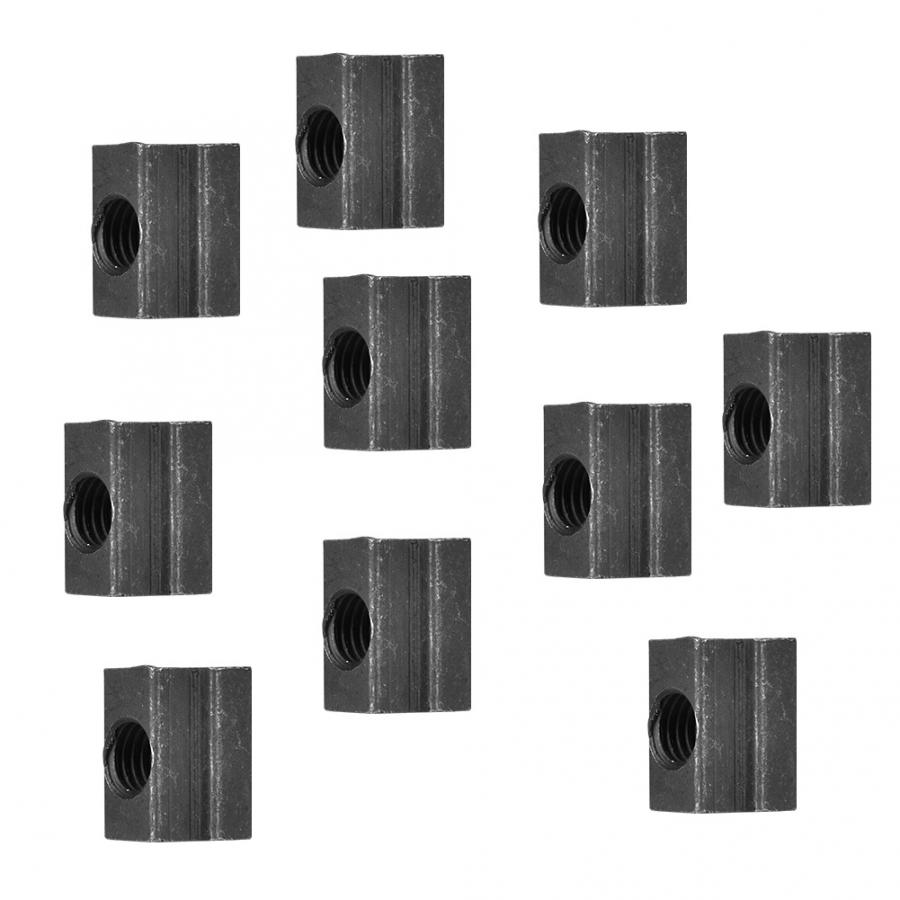 10pcs M8 M10 M12 Black Oxide Grade 8.8 Carbon Steel T-Slot Nut T-Nut Tapped Through