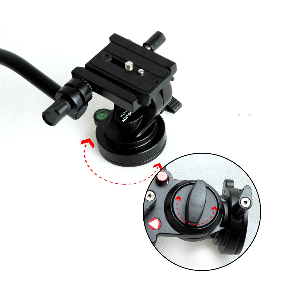 Cabezal hidráulico de arrastre fluido para fotografía, KH-6750 con empuñadura, giratorio panorámico de 360 grados, para vídeo y cámara DSLR