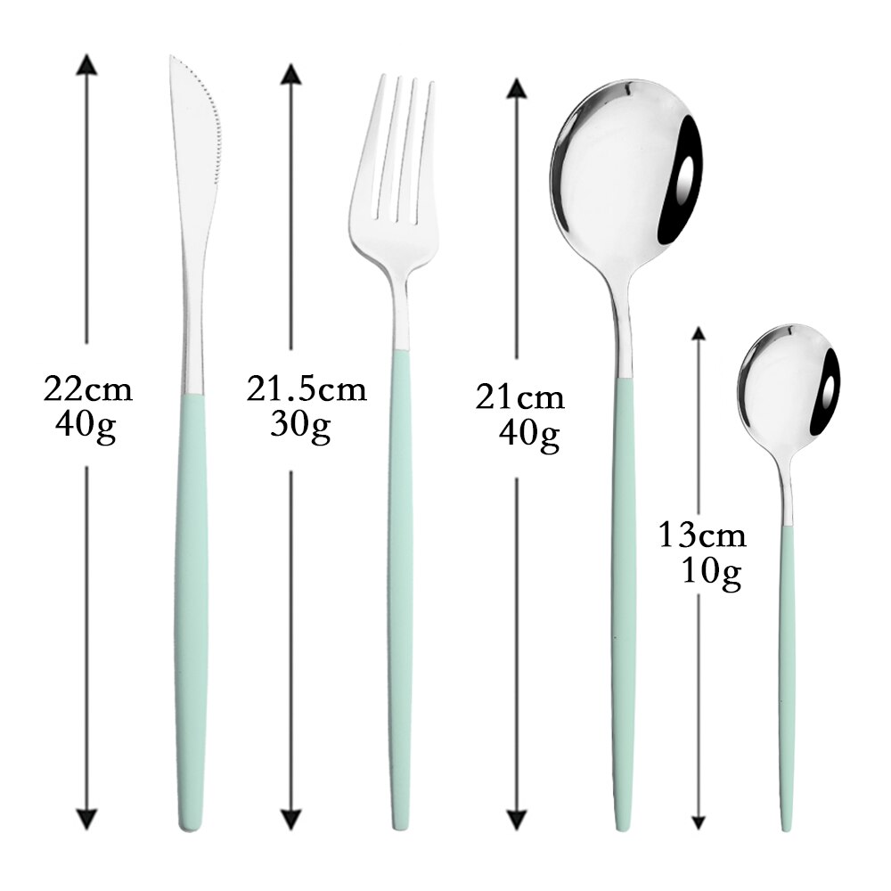 Spiegel Rose Goud Bestek Bestekset Roestvrij Staal Thuis Servies Feest Vork Lepel Dessertmes Keuken Diner Servies Set: Sky Blue