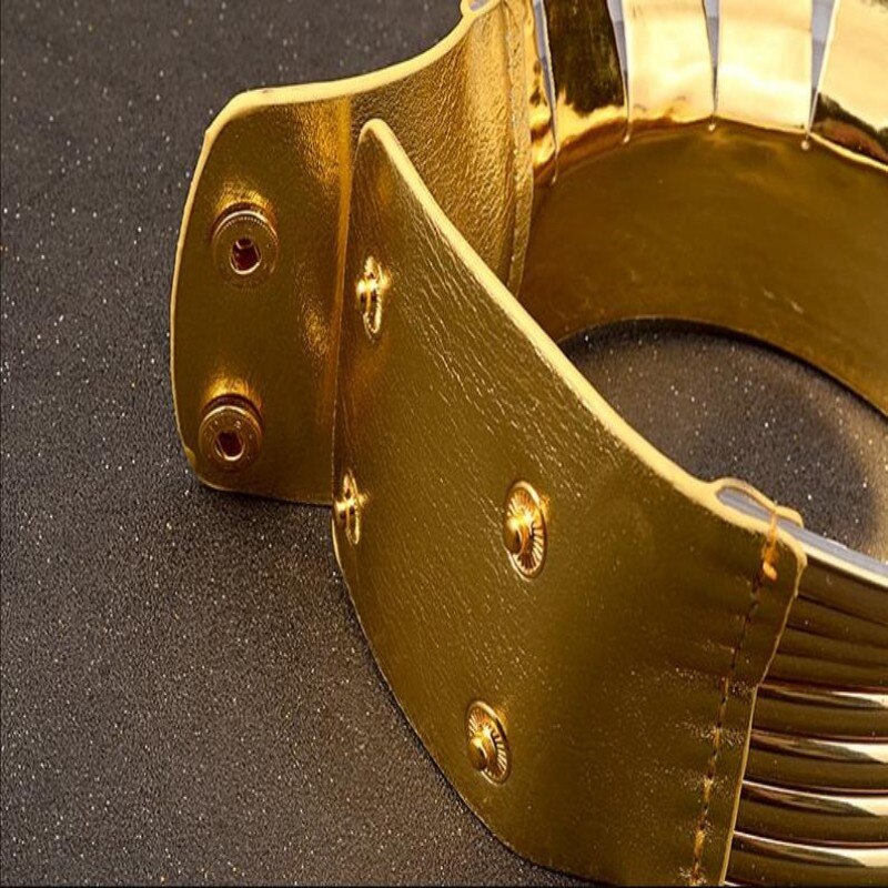 Afrikanische Schmuck Jahrgang Halskette Metall Spule Einstellbare Leder Drehmomente ErkläSprosse Halsband Halskette max Kragen Punk Stil