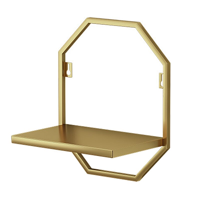 Storage Display Shelf Wall Mounted Storage Rack Wall Display Craft Shelves Kitchen Bedroom Living Room Stand: Gold