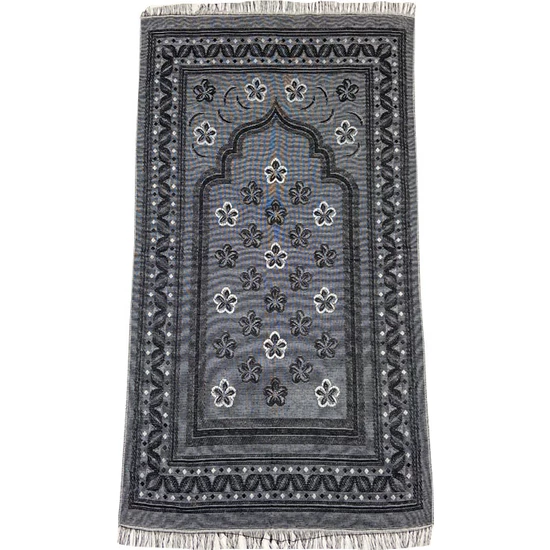 Zemzemm Economic Cotton Prayer Mat Green, Azan Muslim Prayer, Worship, Energy, , Carpet, turkey Fast ,: Grey
