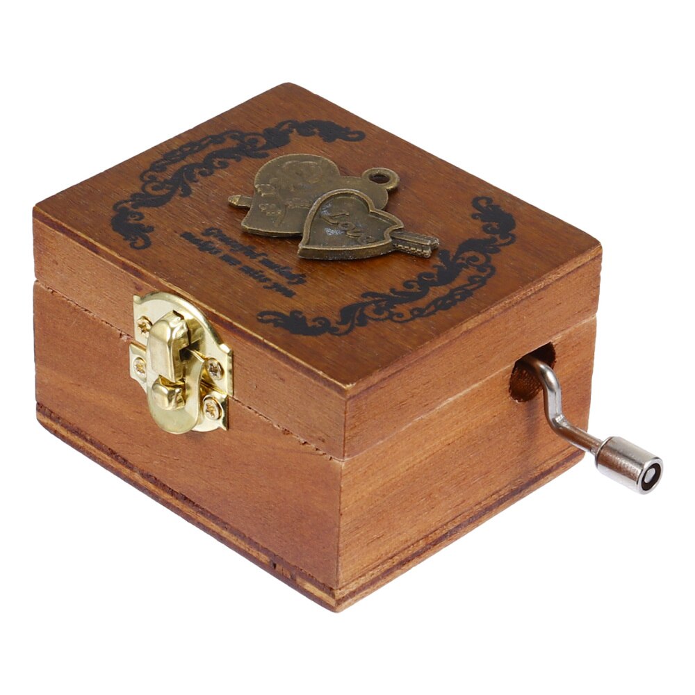 1Pc Love Heart Valentine's Day Musical Box Hand Crank Music Box Mini Music Box