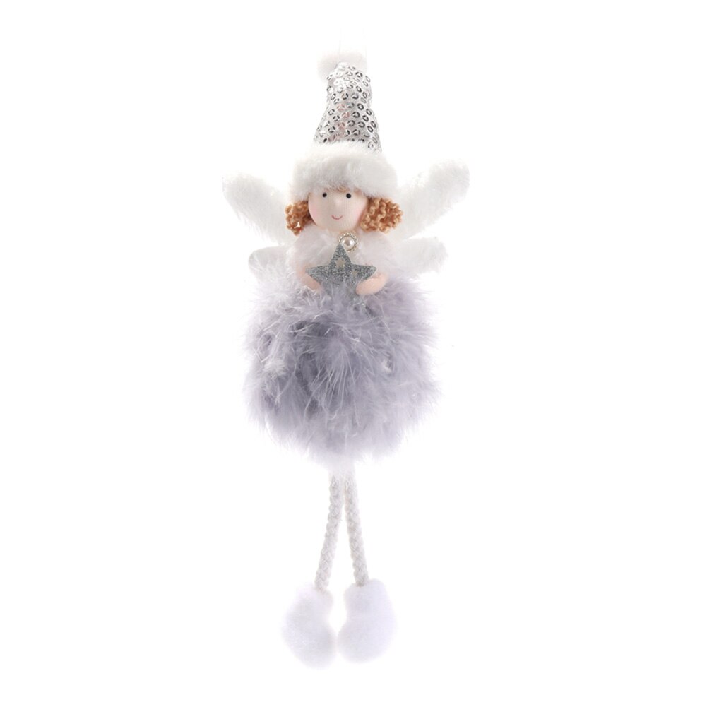 Christmas Feather Sequins Angel Doll Chrismas Tree Decoration Hanging Ornaments Atmosphere Decoration Props: S