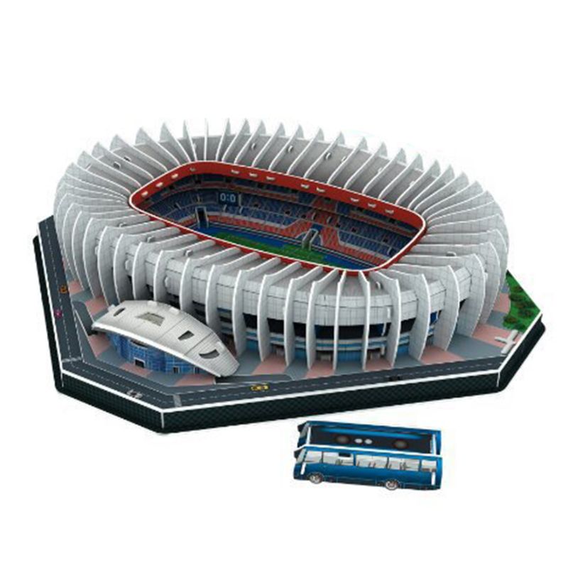 DIY 3D Puzzle Jigsaw World Football Stadion Fußball Spielplatz Montiert Gebäude: O