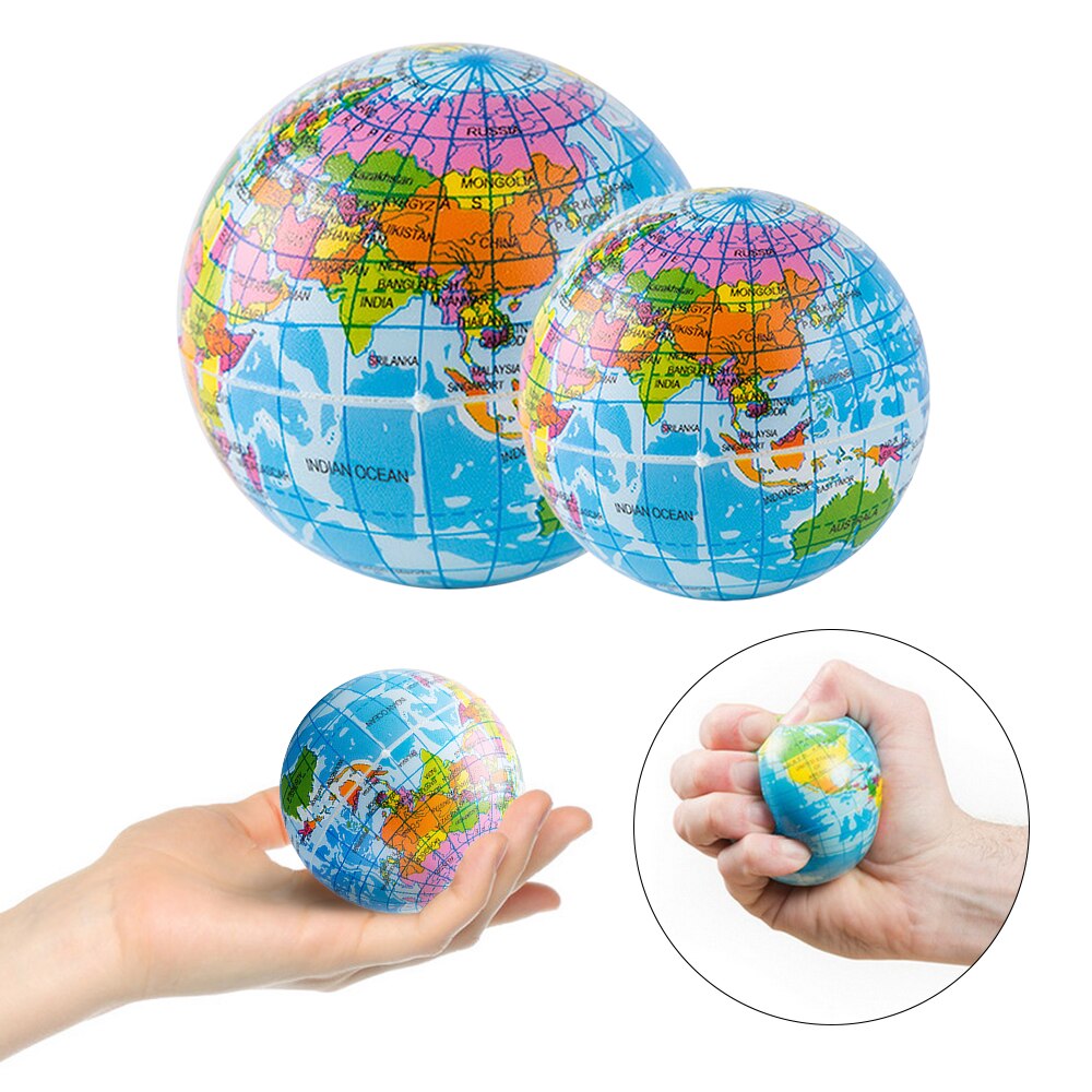 Stress Decor World Map Foam Bal Atlas Globe Palm Planeet Aarde Bal Squeeze Speelgoed Squishy Anti-Stress speelgoed Voor Kinderen