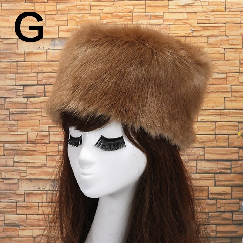 Vrouwen Hoeden Lady Russische Dikke Pluizige Imitatie Vossenbont Hoed Hoofdband Winter Earwarmer Ski Hoed Vrouwelijke Hoeden Voor Herfst Winter: G