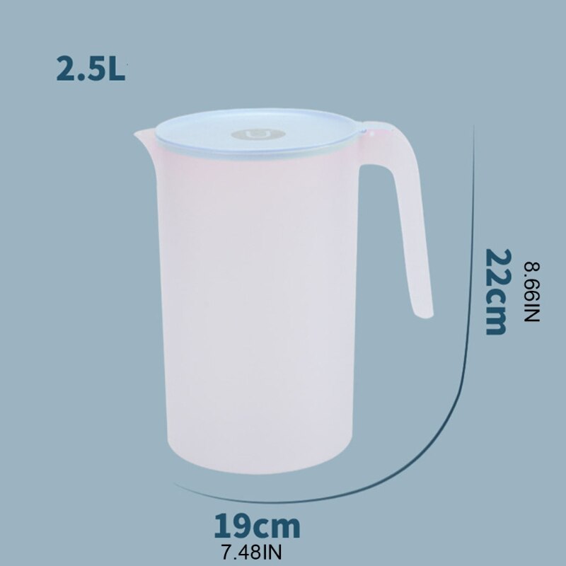 Pichet en plastique incassable D08D, résistant à la chaleur, idéal pour les boissons glacées et chaudes, Carafes écologiques, mélange de boissons, pichet à eau