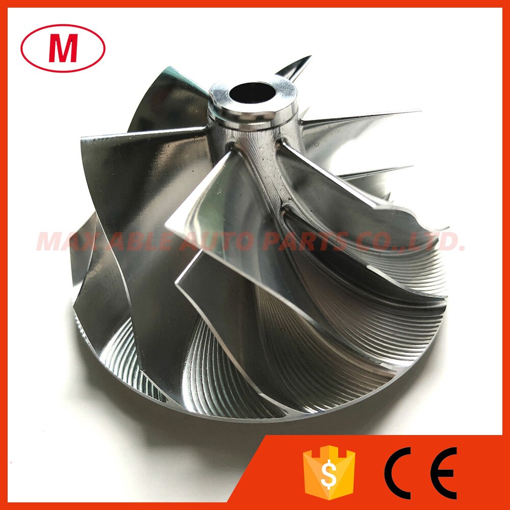 RHF5HB 46.50/59.94mm 6 + 6 ostrza turbosprężarka wirnik turbiny z kęsa/frezowanie dla VF30/VF34/VF35/VF36/VF37/VF39/VF41/VF42/VF43/VF48/VF52